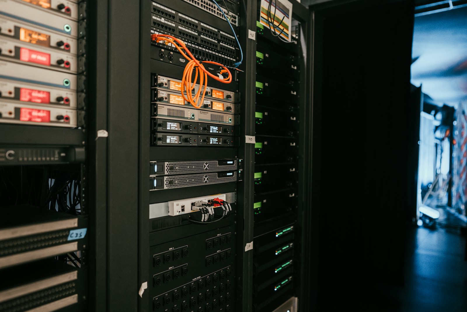A rack of servers in a data center coming off a refresh cycle.
